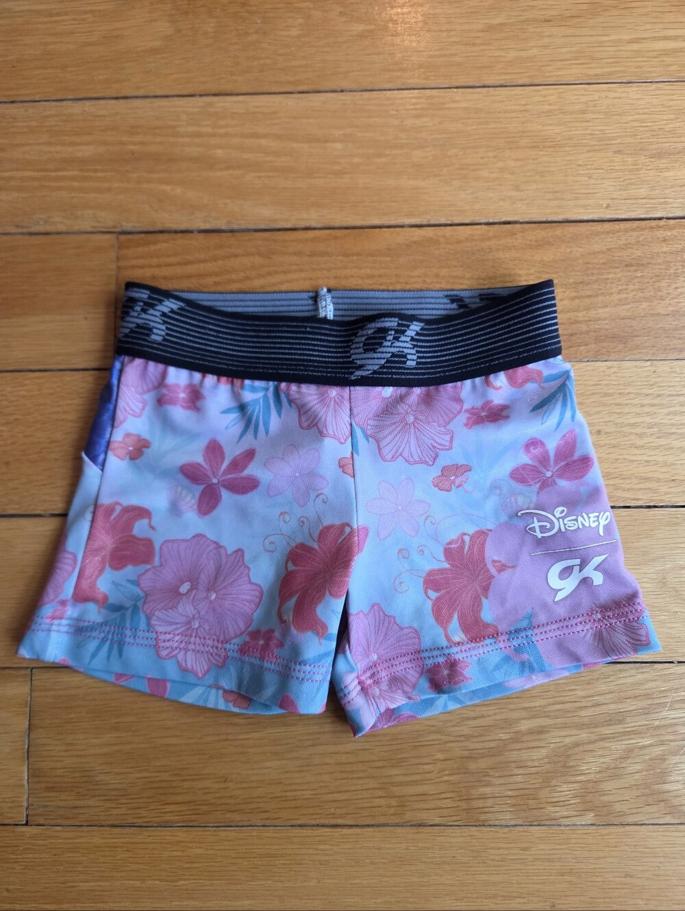 Disney x GK Girls' Floral Athletic Shorts - Pink Blue